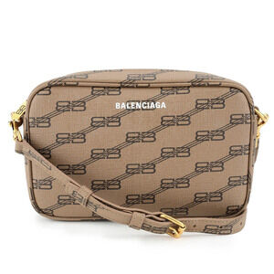 Balenciaga Signature Camera Shoulder Crossbody Bag Beige Tan